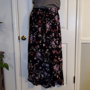 Torrid Black Floral Maxi Skirt